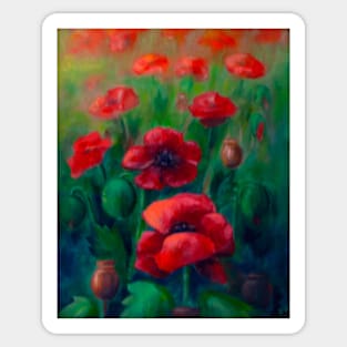 Poppy field Sticker